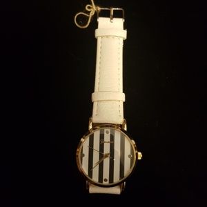 Navy and white stripe watch